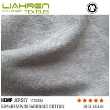 top quality hemp organic cotton knitting strip fabric 175gsm forT-shirt